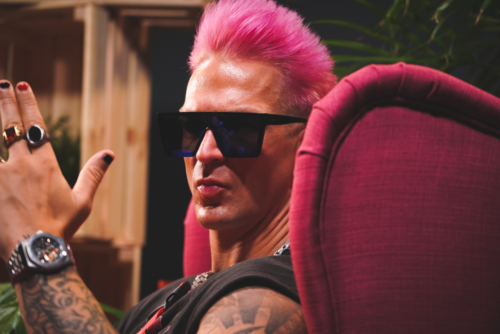 Pink hair portrait