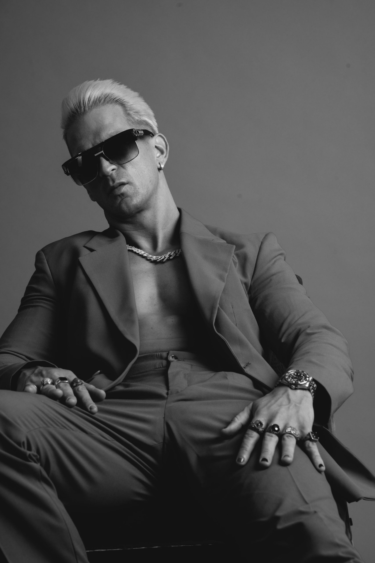B&W suit portrait